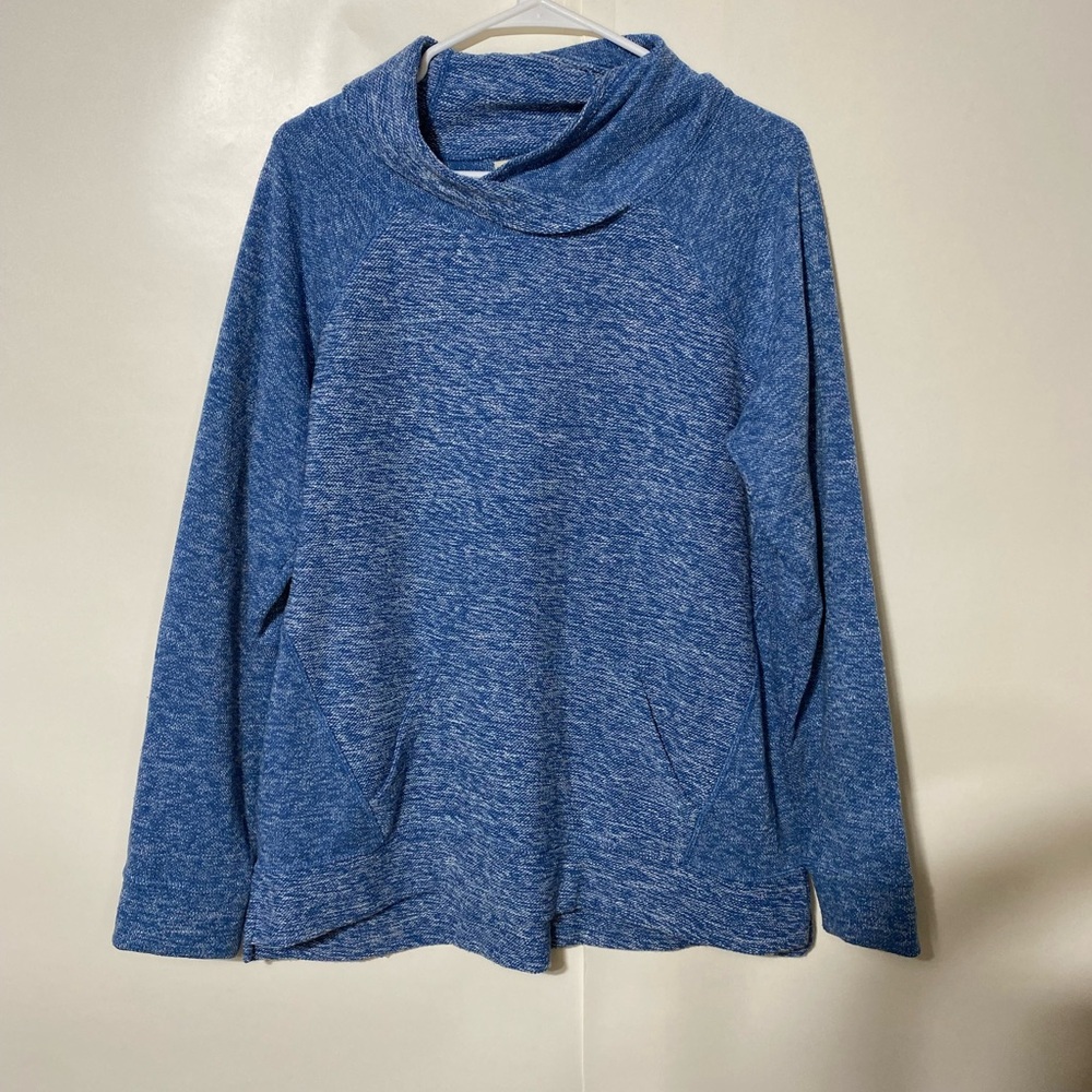 LL BEAN Cozy Blue Cowl Neck Sweater